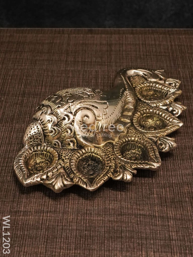 Brass Shank Shaped Diya - WL1203