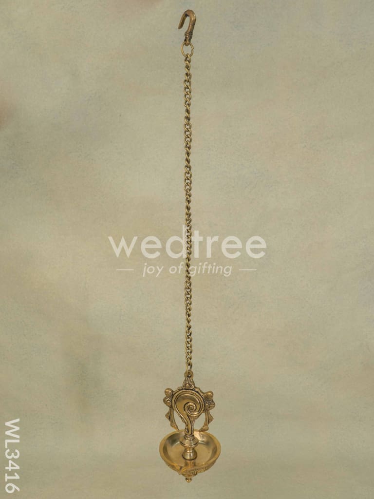 Brass Shanku Chakra Hanging Diya - Set of 2 - WL3416