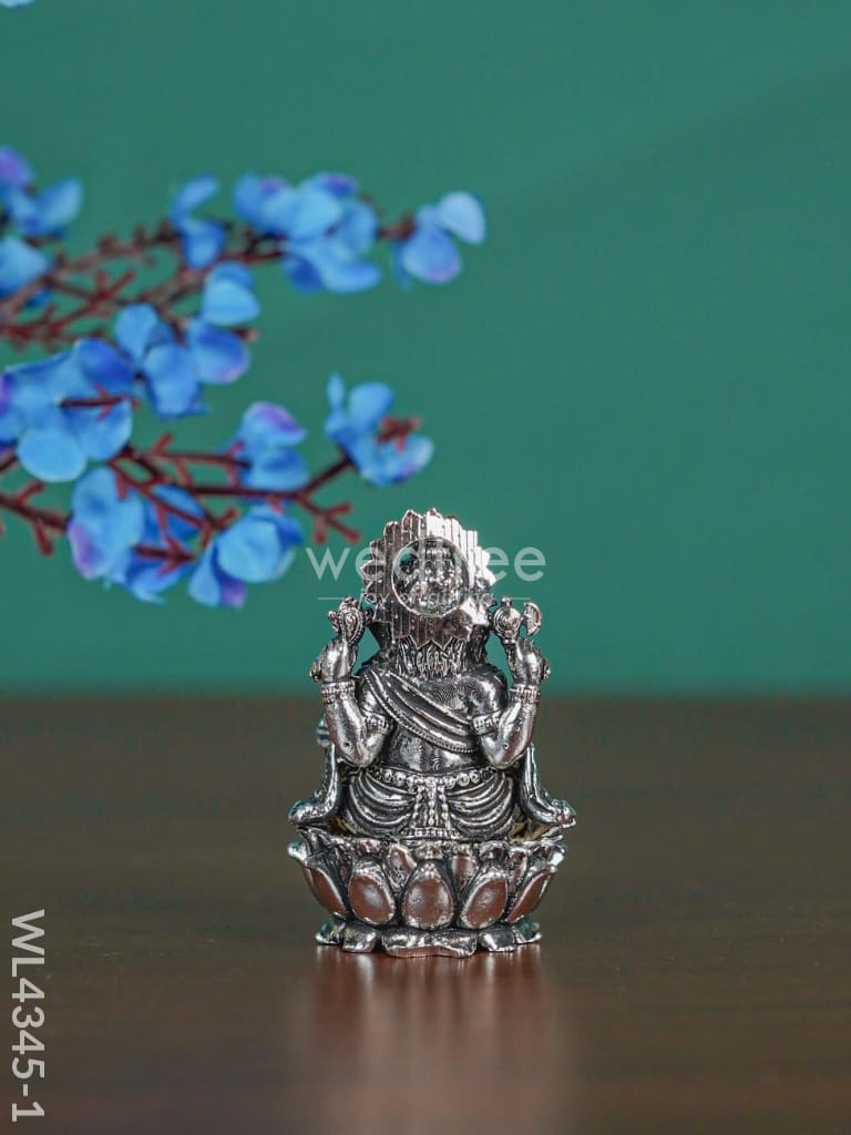 Brass Silver Antique Ganesha - WL4345-1
