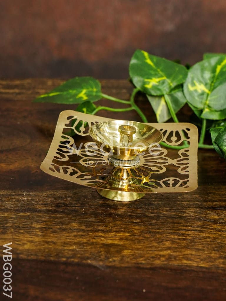 Brass Square Shaped Diya - WBG0037