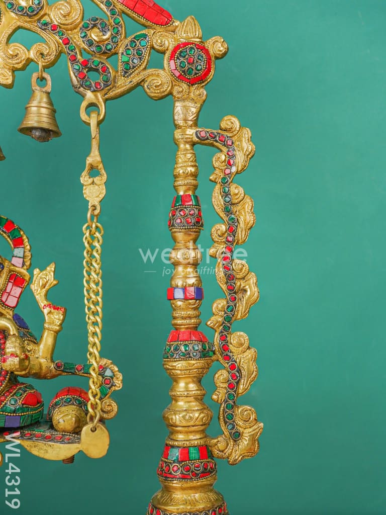 Brass Swing Ganesha Statue - Stonework - WL4319