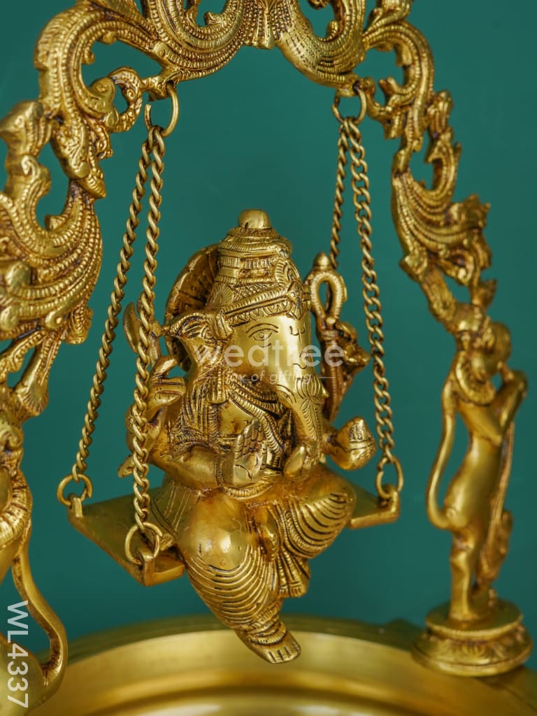 Brass Swing Ganesha Urli - 21 inch - WL4337