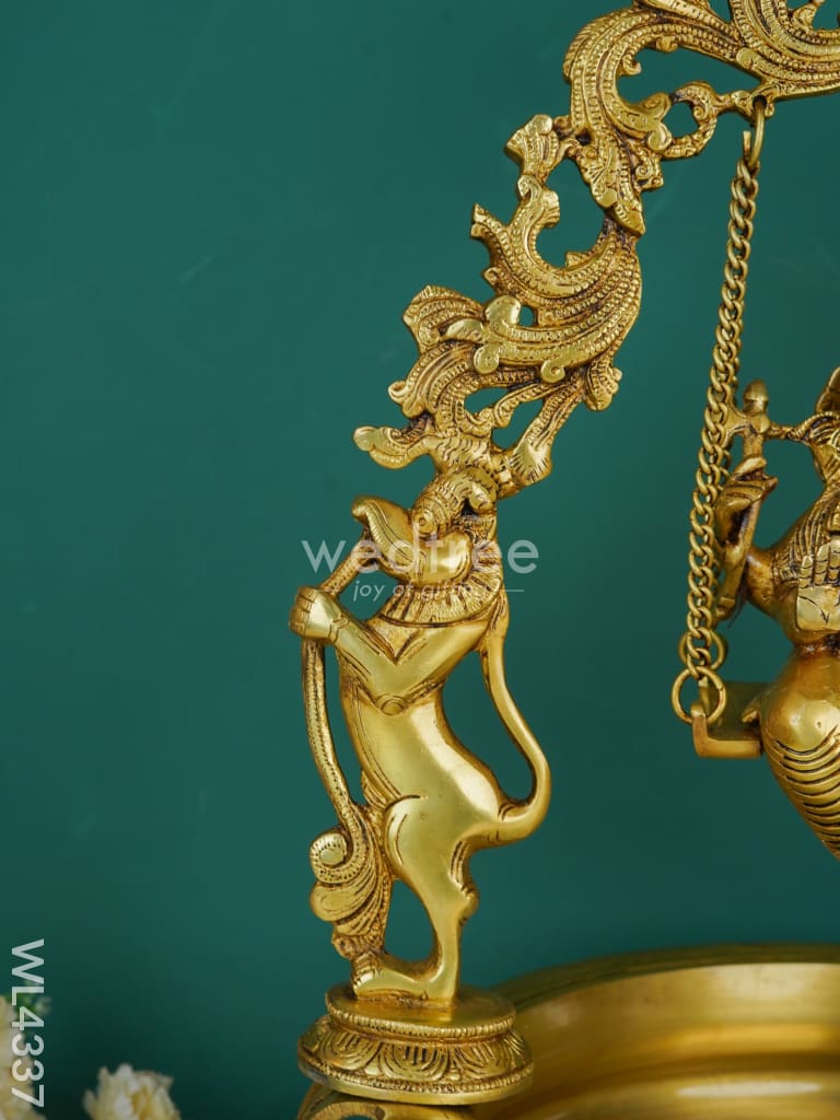 Brass Swing Ganesha Urli - 21 inch - WL4337