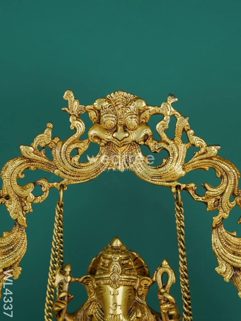 Brass Swing Ganesha Urli - 21 inch - WL4337