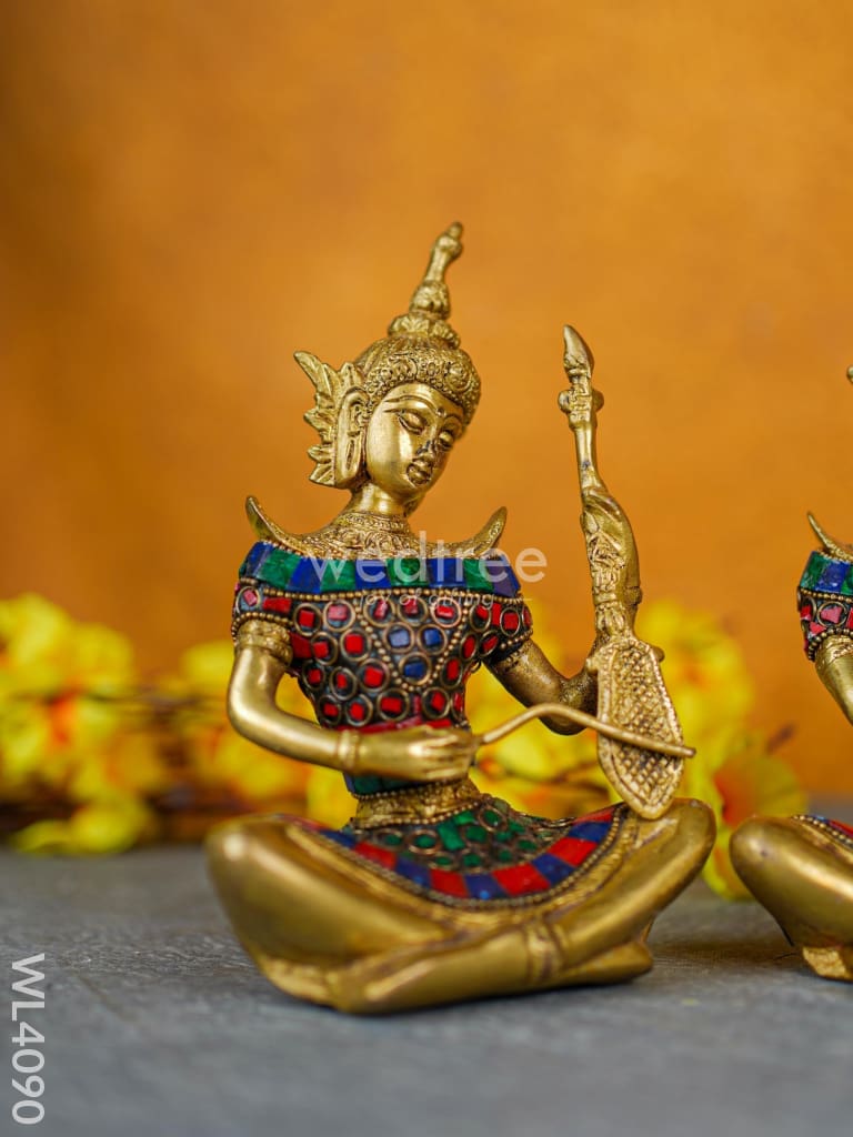 Brass Tibetan Musicians - Set of 4 - WL4090