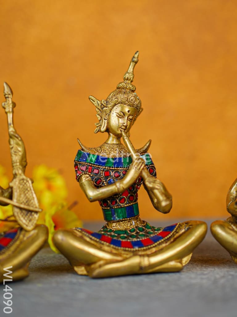 Brass Tibetan Musicians - Set of 4 - WL4090