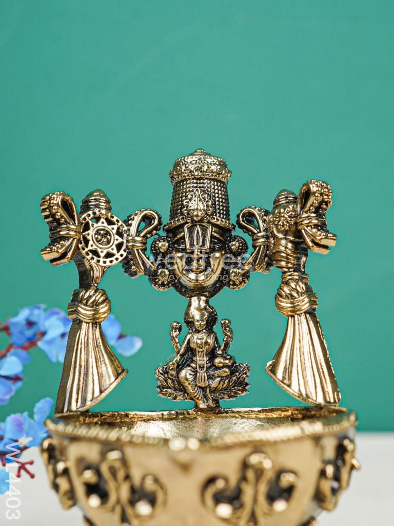 Brass Tirupati Balaji and Goddess Lakshmi Diya - WL4403