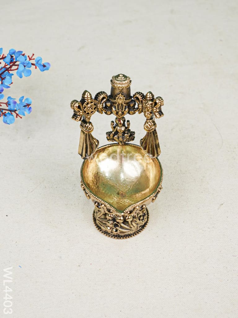 Brass Tirupati Balaji and Goddess Lakshmi Diya - WL4403