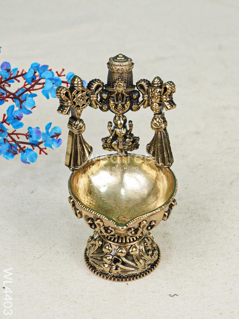 Brass Tirupati Balaji and Goddess Lakshmi Diya - WL4403
