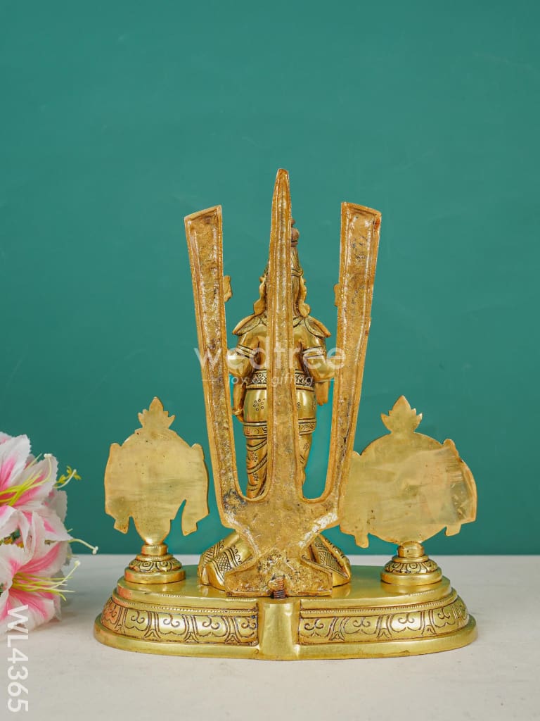 Brass Tirupati Balaji With Shank, Chakra & Nama - WL4365