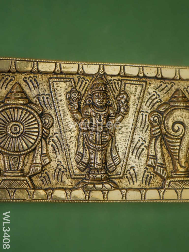 Brass Tirupati Balaji with Shanku Chakra Wall Hanging - WL3408