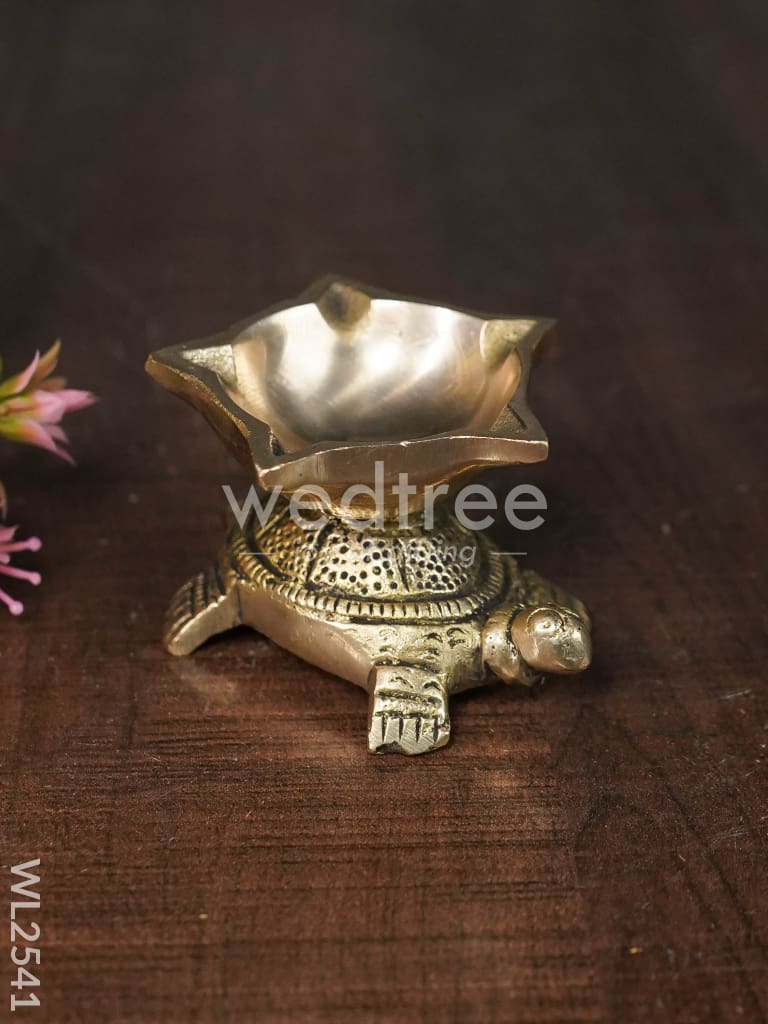 Brass Tortoise Diya - WL2541
