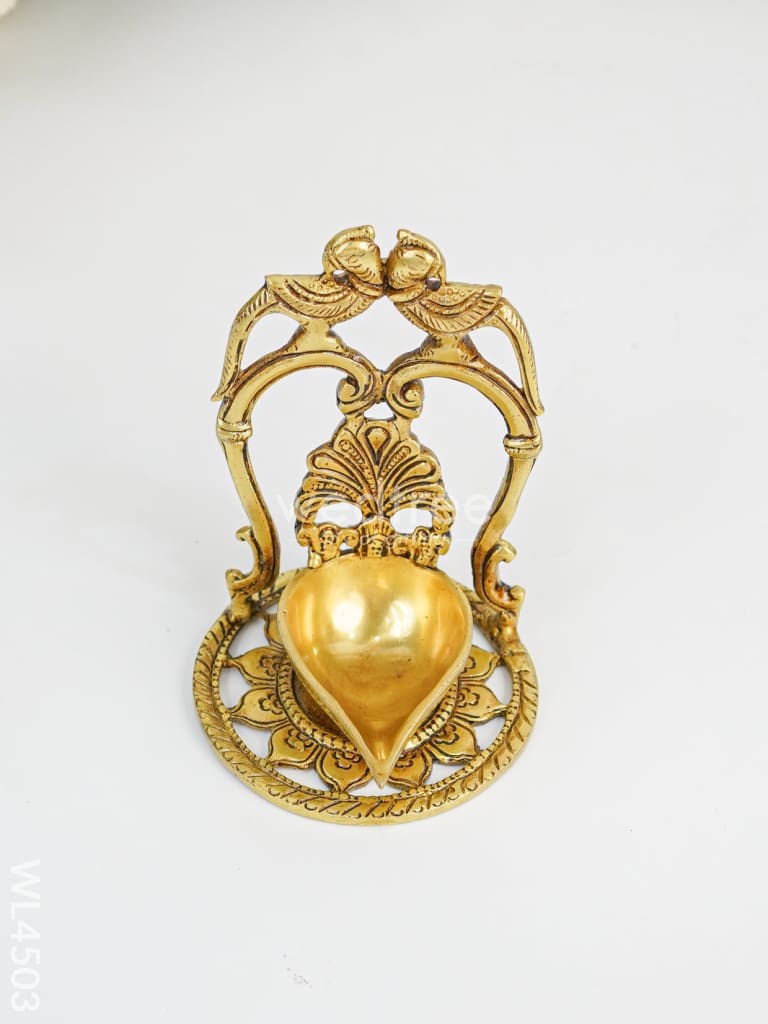 Brass Twin Parrot Diya - WL4503