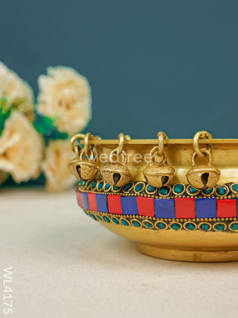 Brass Urli with Bells - WL4175