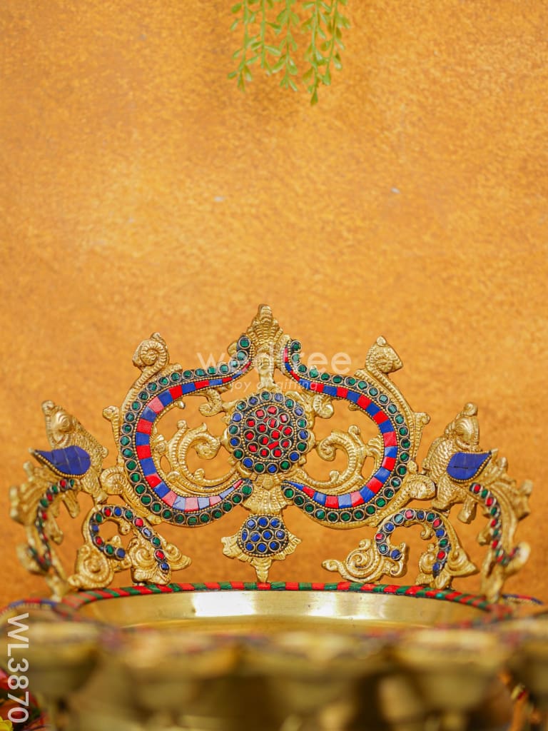 Brass Urli with Diya & Bells - WL3870-1