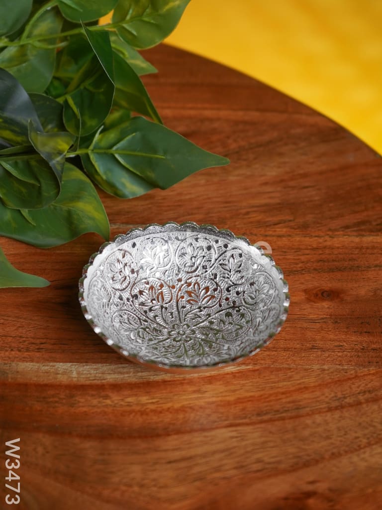 Brass with Silver Plated Round Bowl - W3473