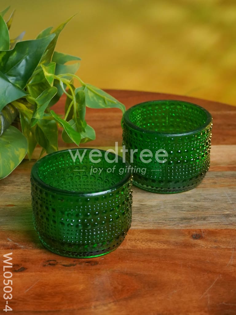 Bubble textured Votive (3 Inch) - Set of 2 - WL0503