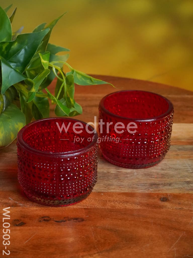 Bubble textured Votive (3 Inch) - Set of 2 - WL0503