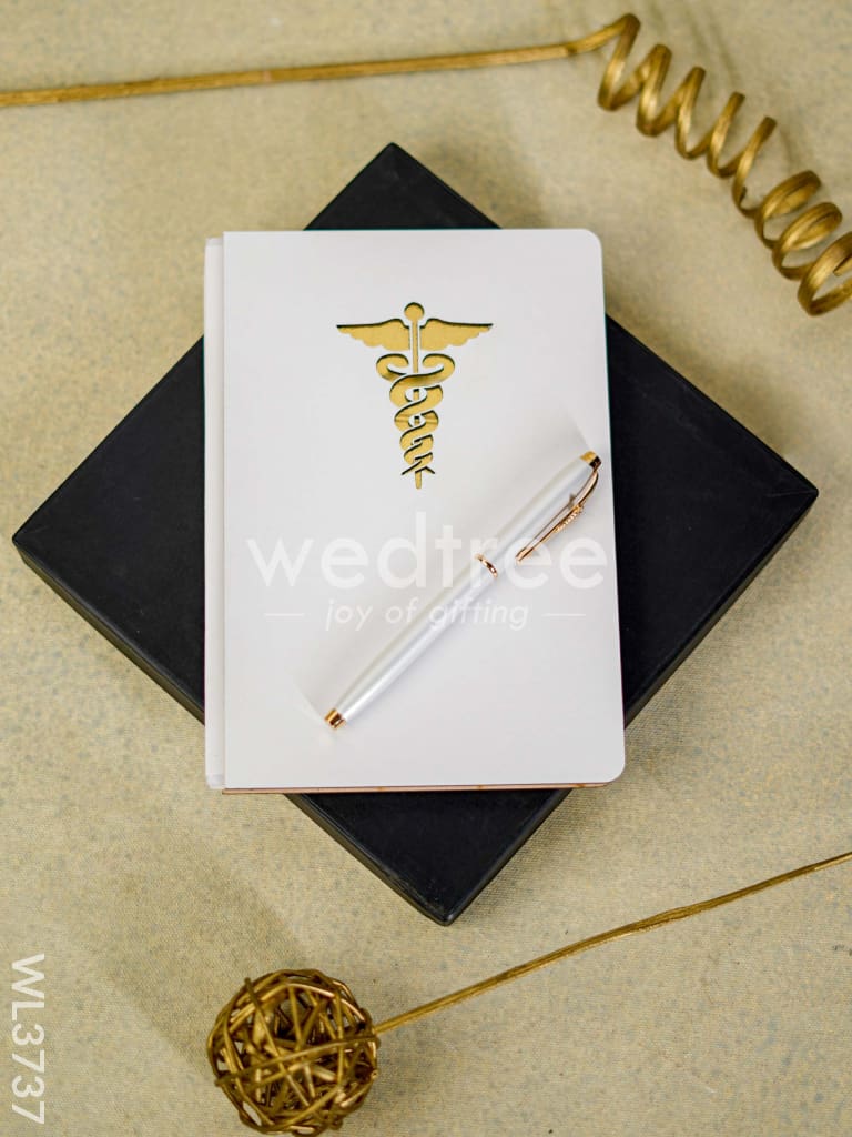Caduceus Diary with Metal Rollerball Pen - WL3737
