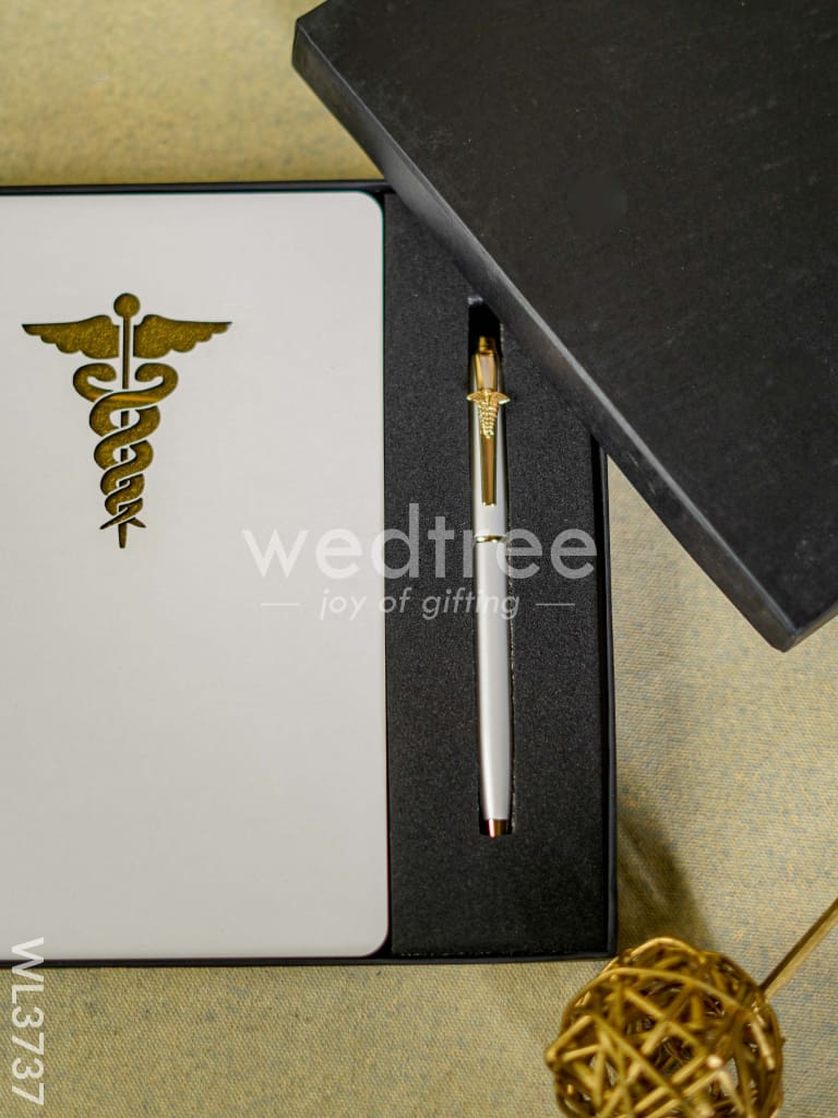 Caduceus Diary with Metal Rollerball Pen - WL3737