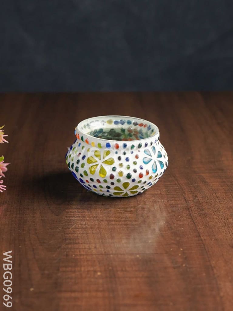 Candle Holder with Mosaic Art - WBG0969