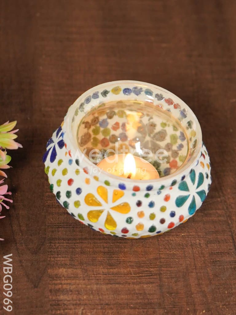 Candle Holder with Mosaic Art - WBG0969