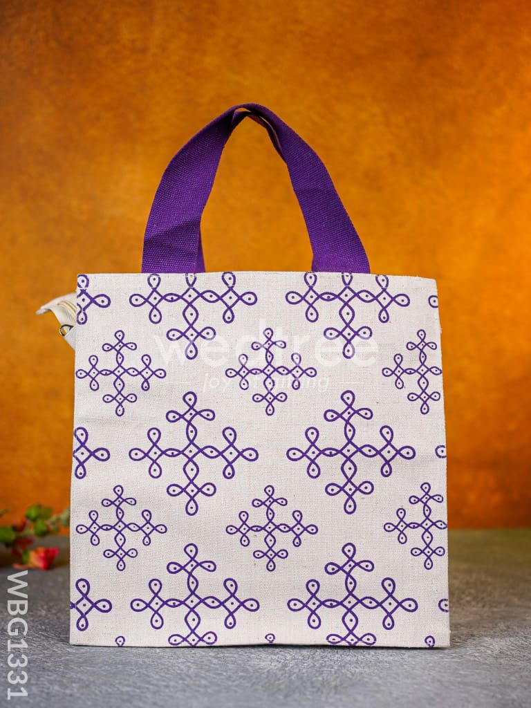 Canvas Bag with Kolam Prints - WBG1331