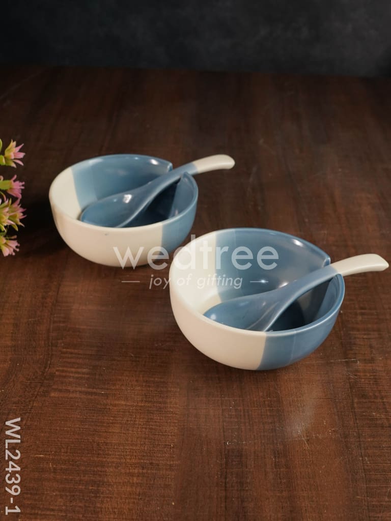 Ceramics Bowl with Spoon Set - WL2439