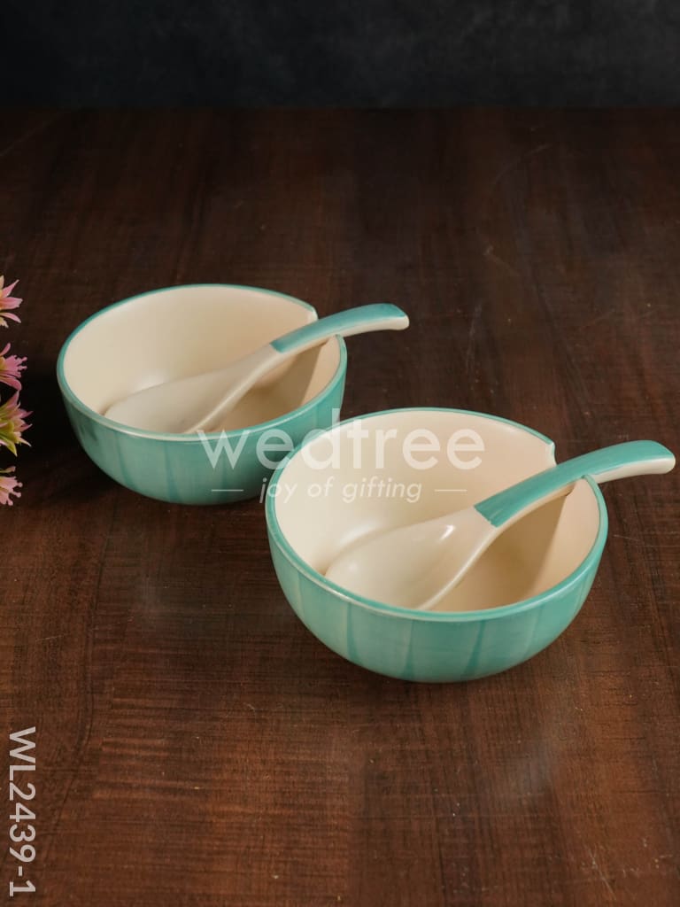 Ceramics Bowl with Spoon Set - WL2439