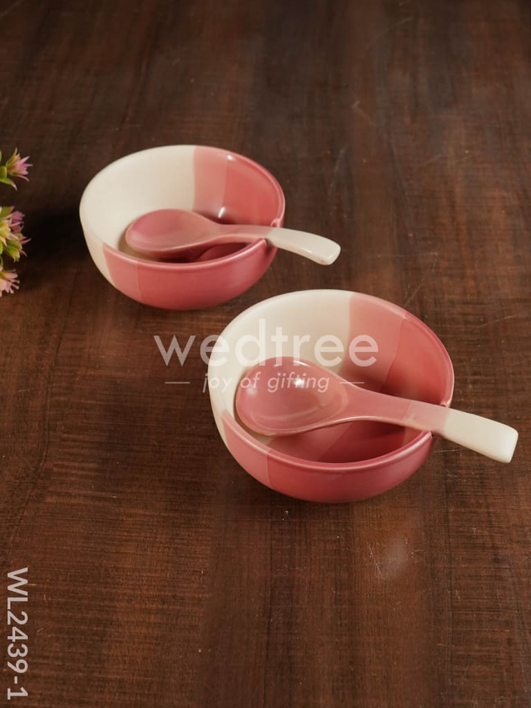 Ceramics Bowl with Spoon Set - WL2439