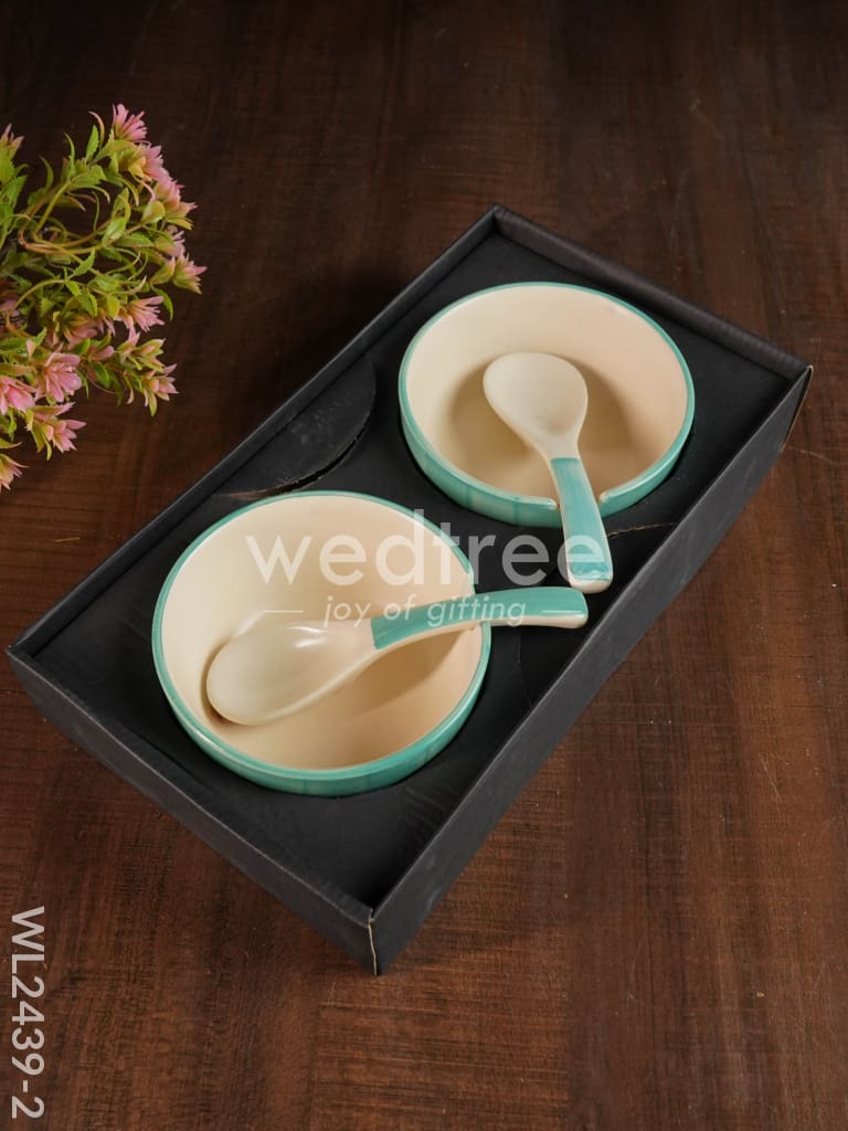 Ceramics Bowl with Spoon Set - WL2439