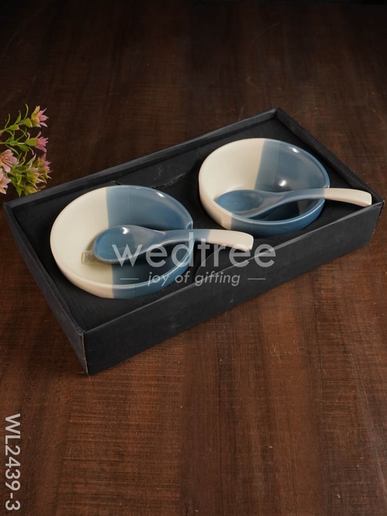 Ceramics Bowl with Spoon Set - WL2439