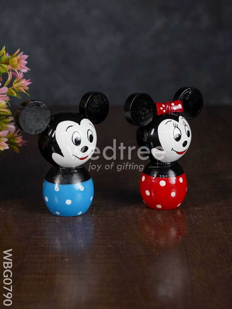 Channapatna Wooden Mickey Mouse - Set of 2 - WBG0790