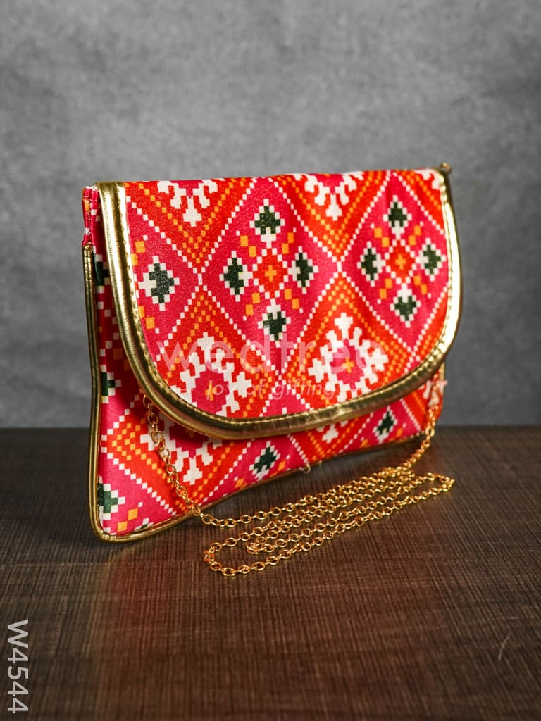 Clutch Purse with Mixed Digital Print - W4544