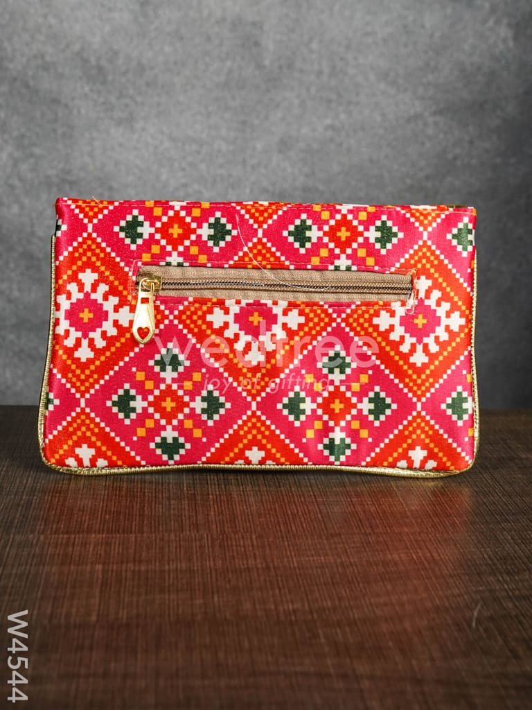 Clutch Purse with Mixed Digital Print - W4544
