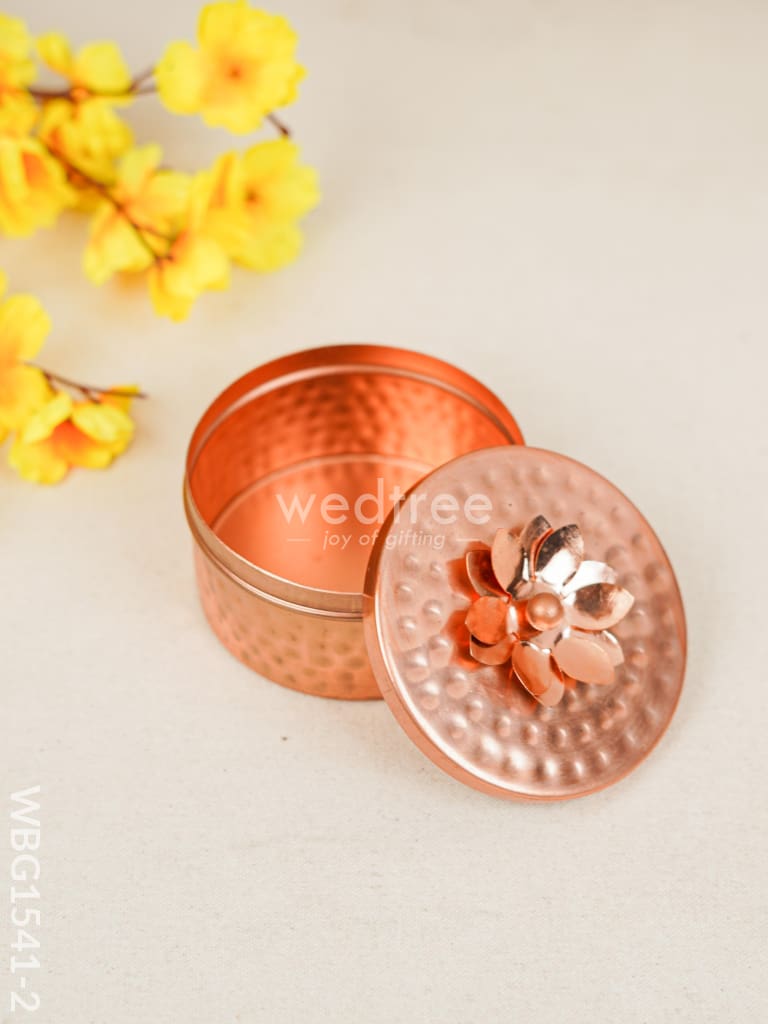 Copper Dry Fruit Box with Floral lid - WBG1541-2