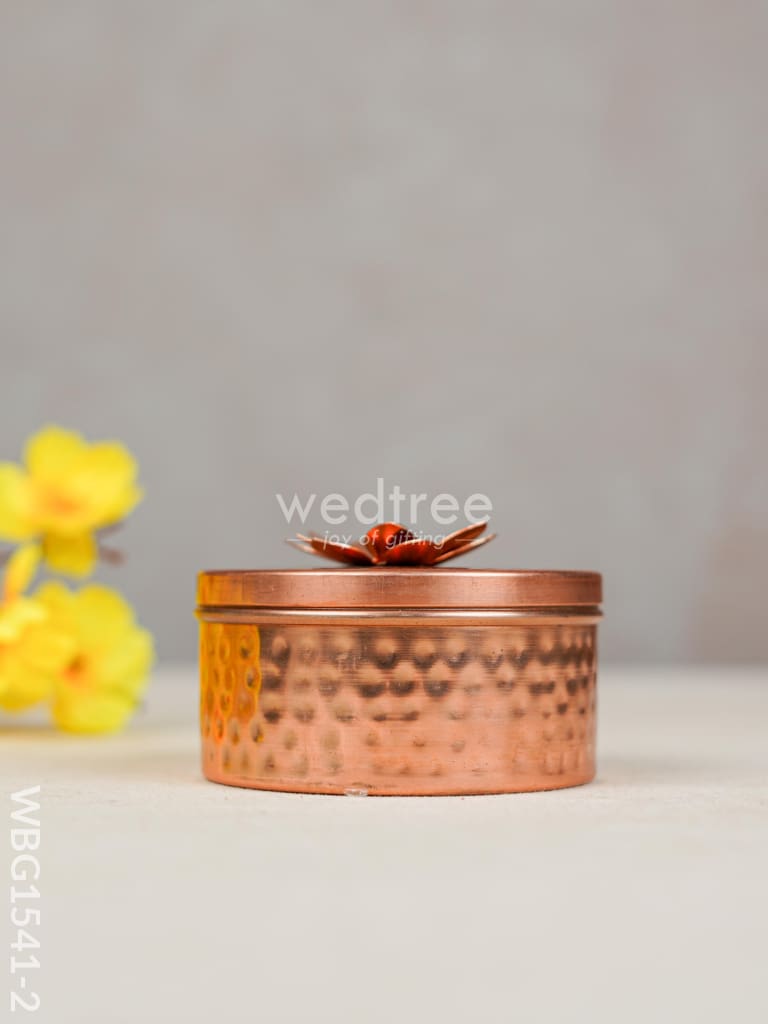 Copper Dry Fruit Box with Floral lid - WBG1541-2