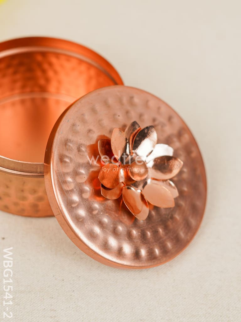 Copper Dry Fruit Box with Floral lid - WBG1541-2