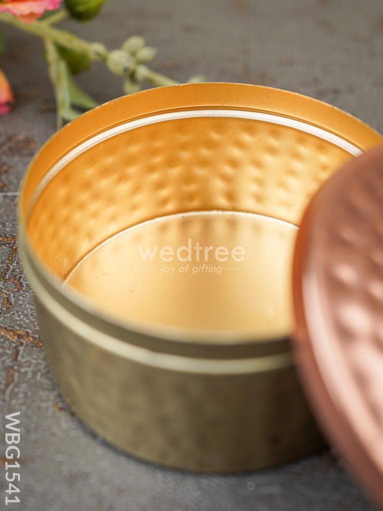 Copper Dry Fruit Box with Floral lid - WBG1541