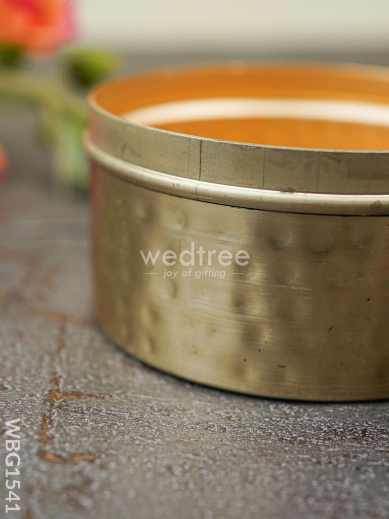 Copper Dry Fruit Box with Floral lid - WBG1541