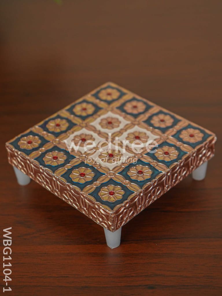 Copper Finished Blue Meenakari Manai - WBG1104