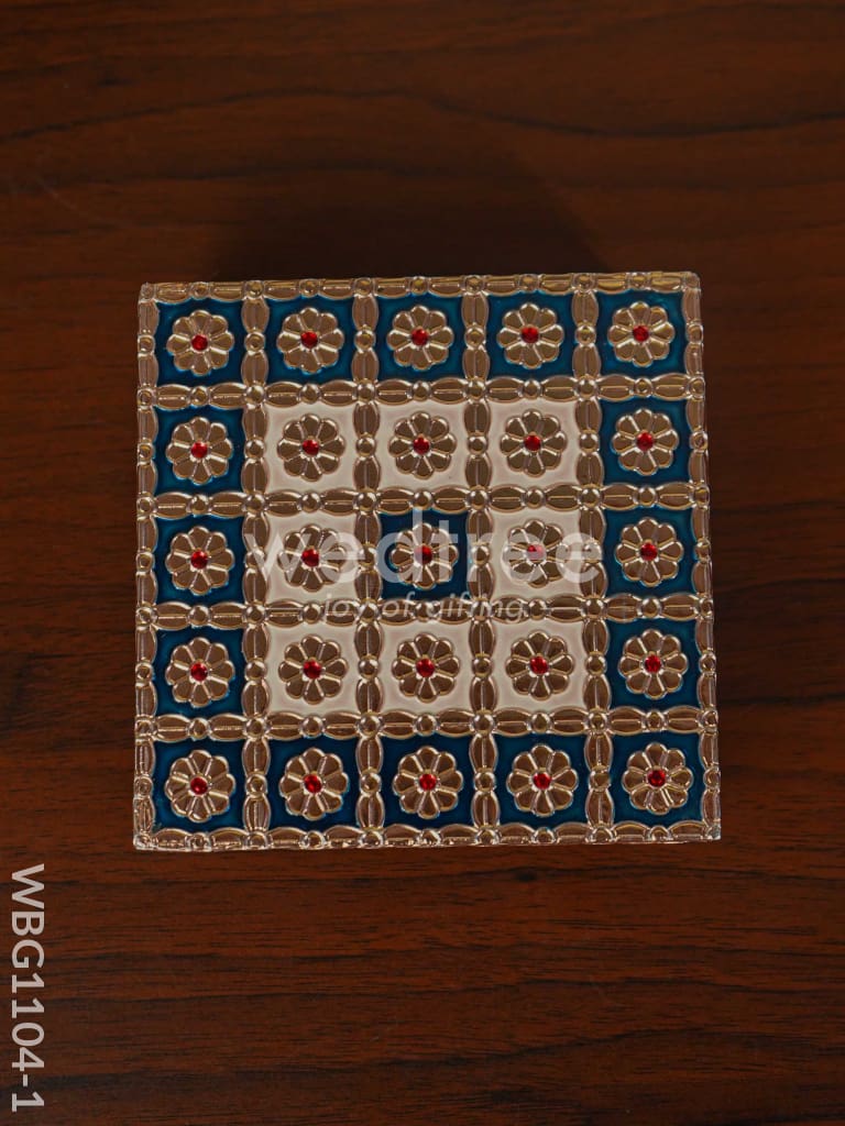 Copper Finished Blue Meenakari Manai - WBG1104
