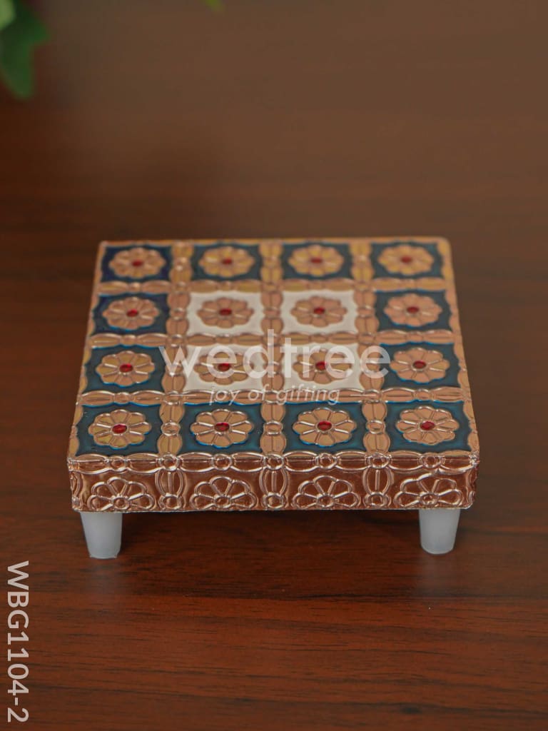 Copper Finished Blue Meenakari Manai - WBG1104