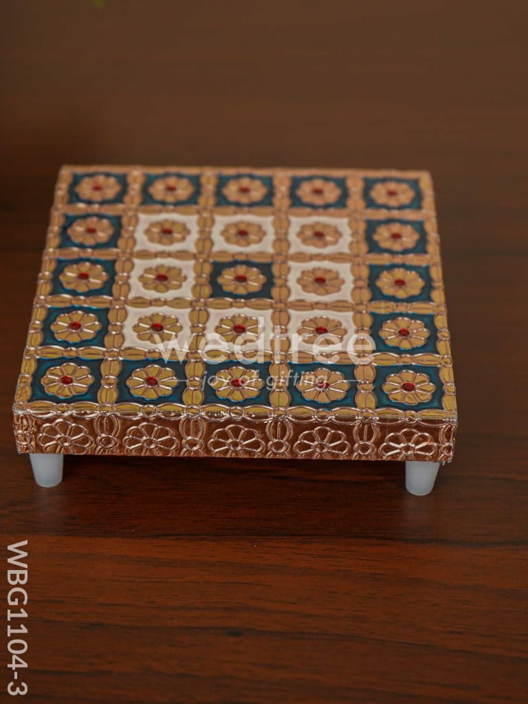 Copper Finished Blue Meenakari Manai - WBG1104