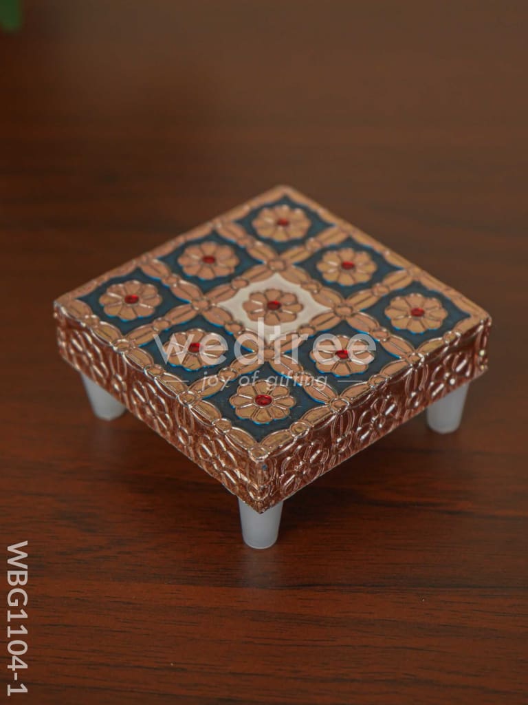 Copper Finished Blue Meenakari Manai - WBG1104