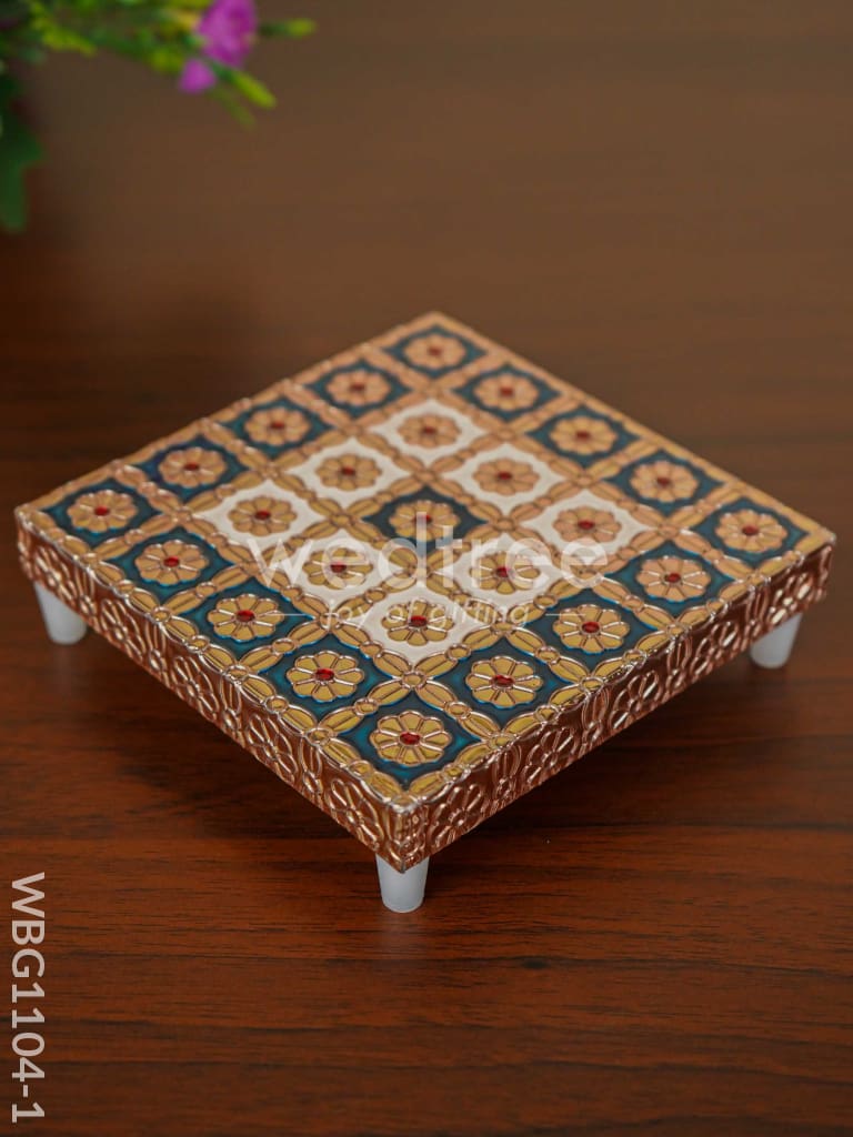 Copper Finished Blue Meenakari Manai - WBG1104