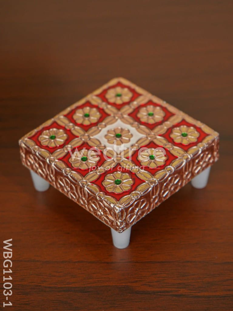 Copper Finished Red Meenakari Manai - WBG1103