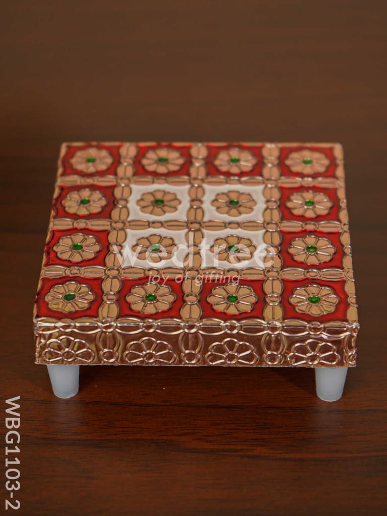 Copper Finished Red Meenakari Manai - WBG1103