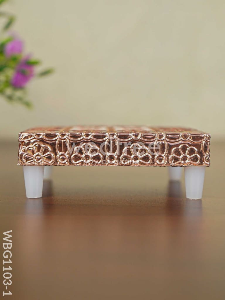 Copper Finished Red Meenakari Manai - WBG1103