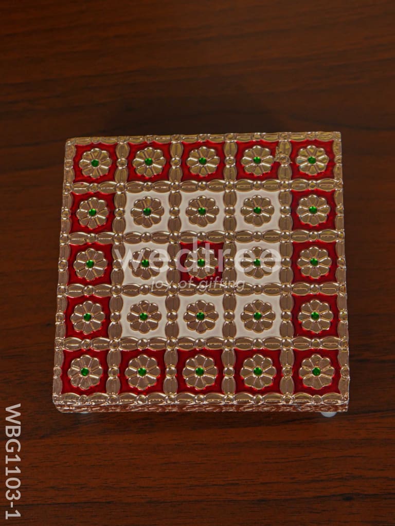 Copper Finished Red Meenakari Manai - WBG1103